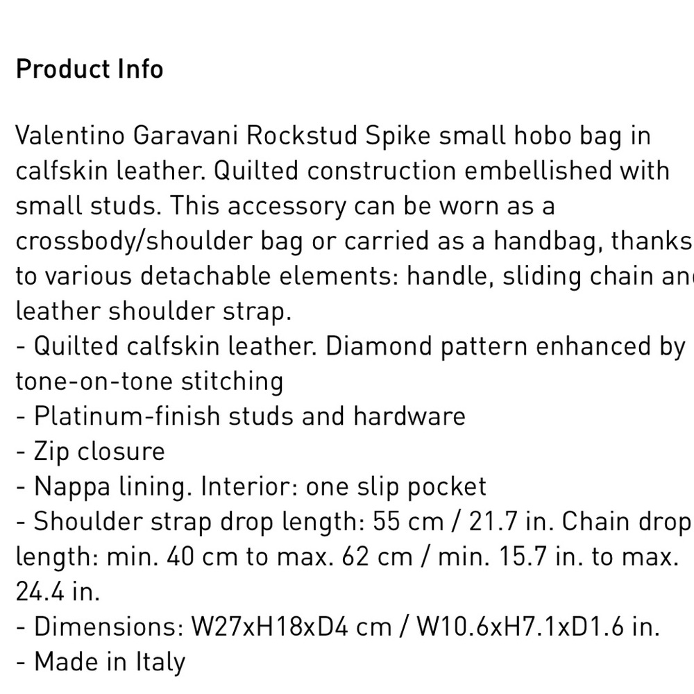 Valentino Garavani Rockstud Spike small hobo bag in calfskin leather.